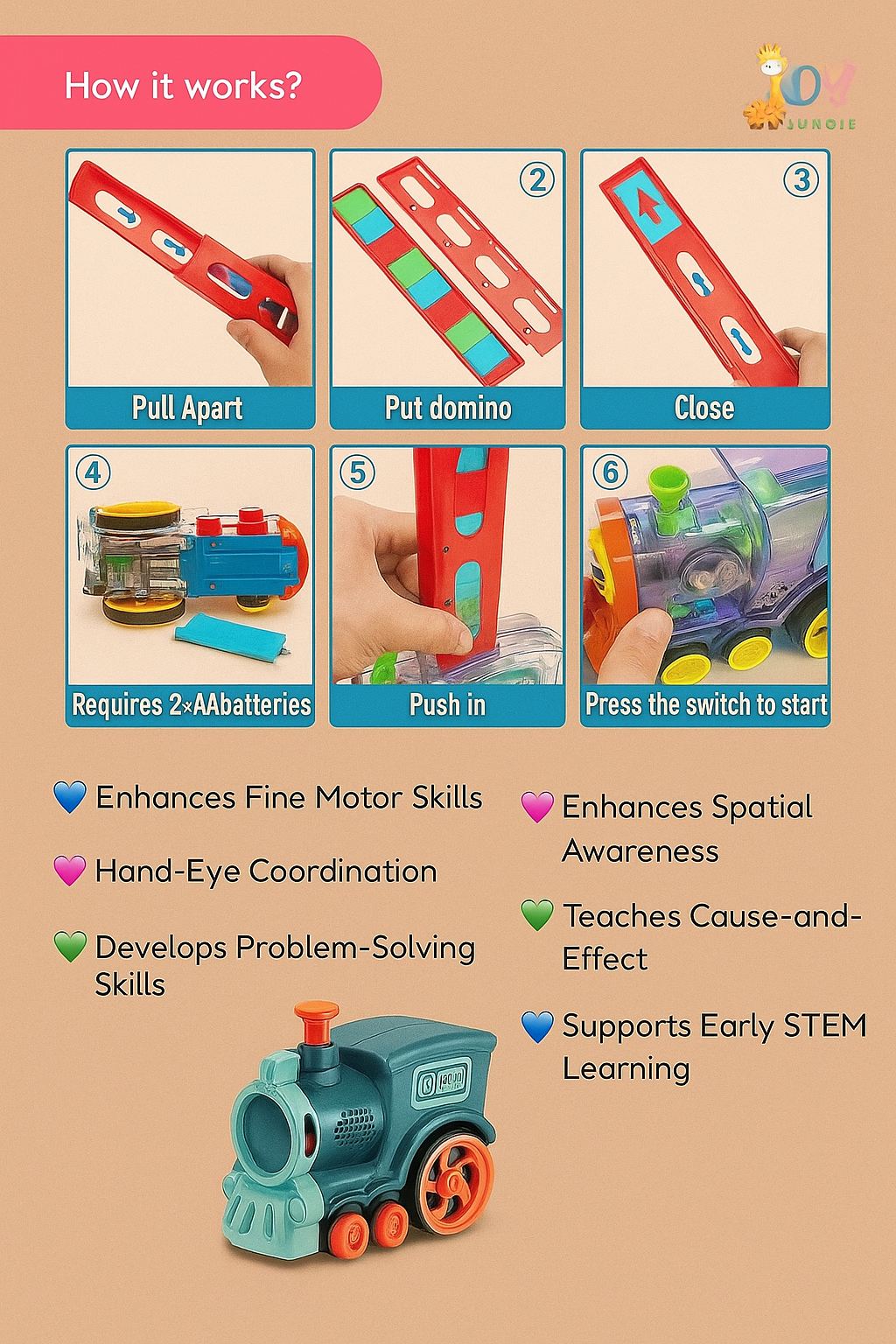 Train Toy Domino Set