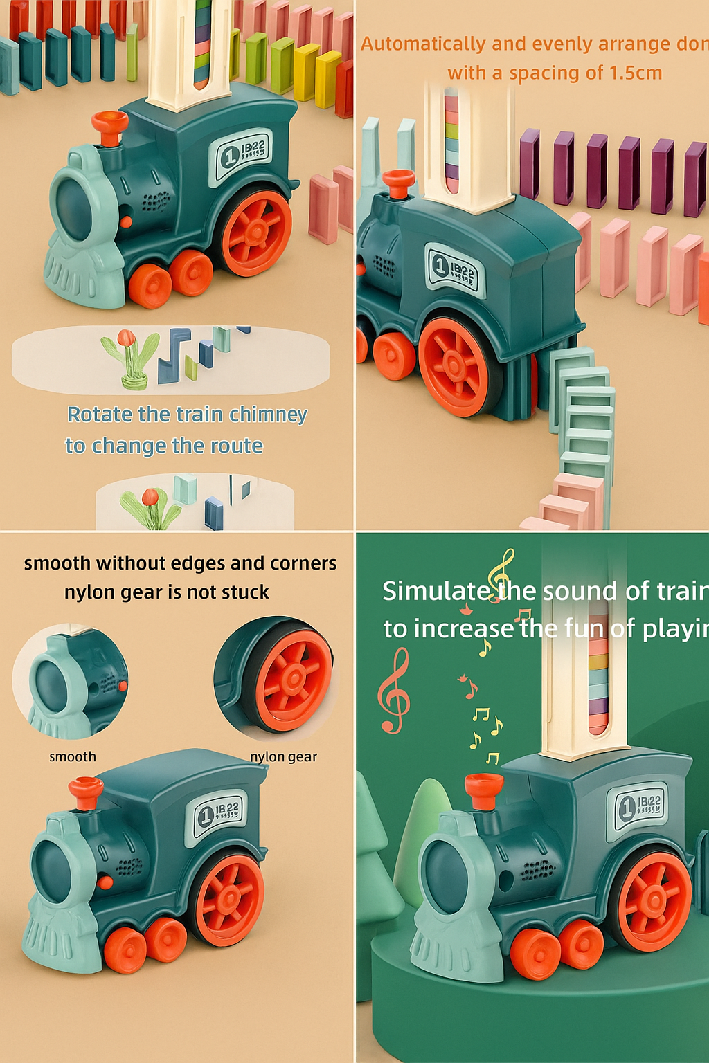 Train Toy Domino Set